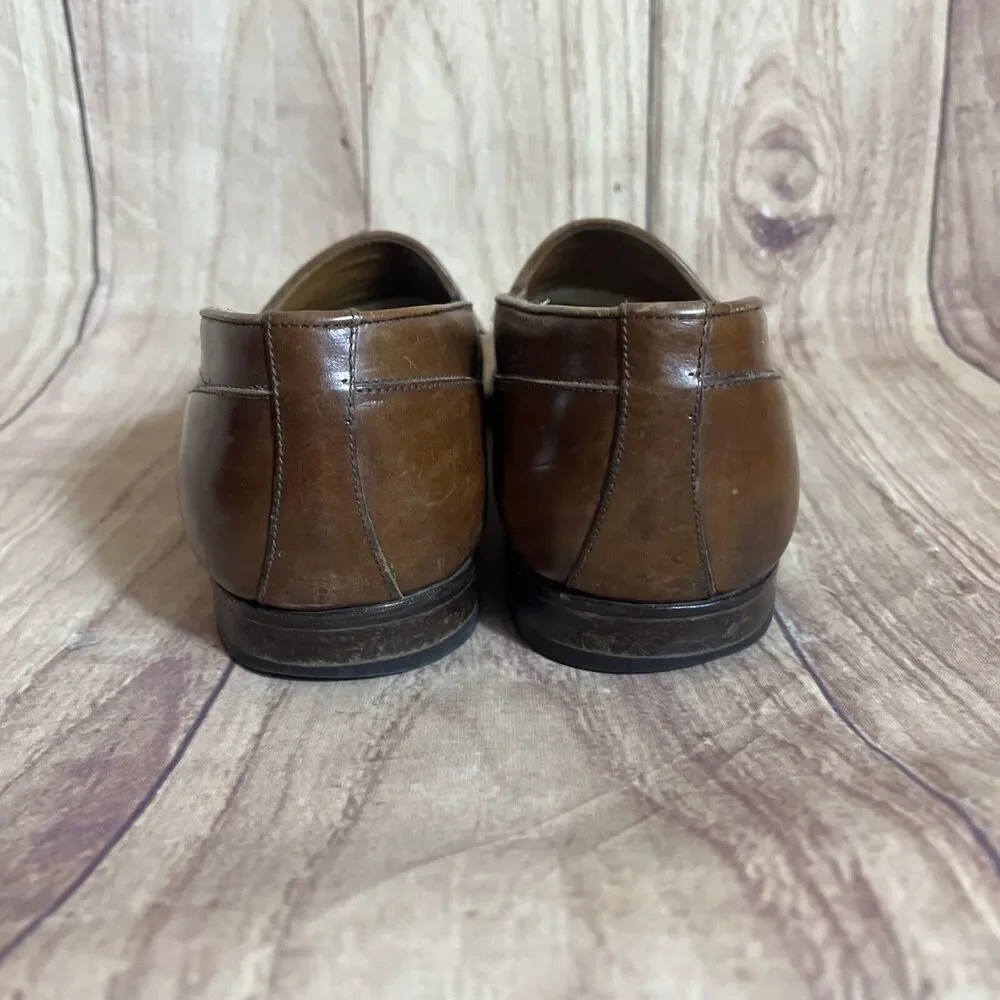 Vintage Mens Bostonian Shoes Loafers Tassel Florentine Dress Brown 9 1/2 M ITALY